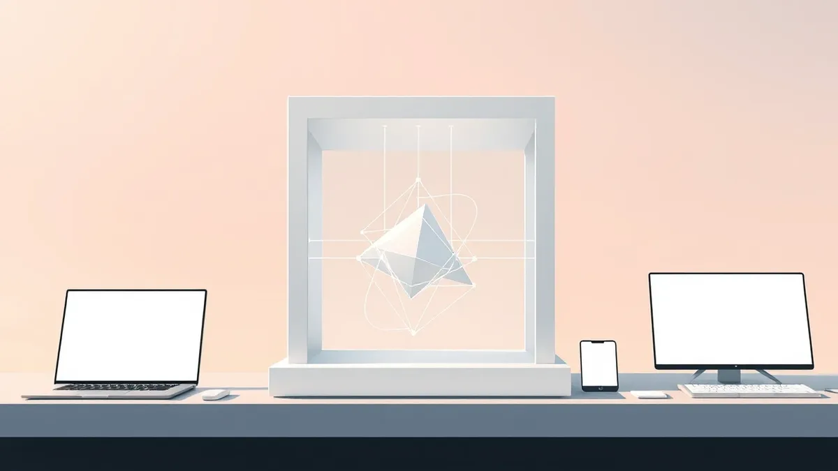 Illustration: A sleek white cube sits on a desk, representing the unified layer, with three distinct translucent streams flowing into it from different directions.