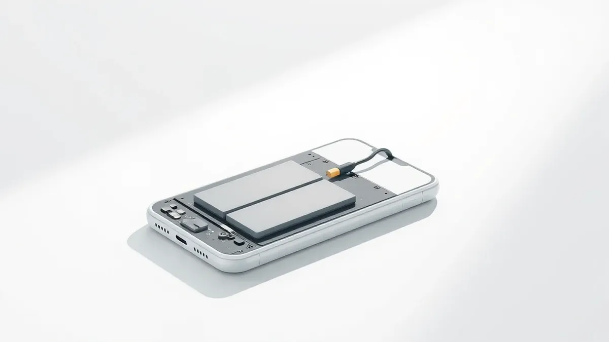 Illustration: A white smartphone rests on a clean white surface.