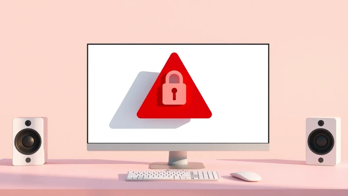 Illustration: A web browser window displays a blank white page with a generic padlock icon in the address bar.