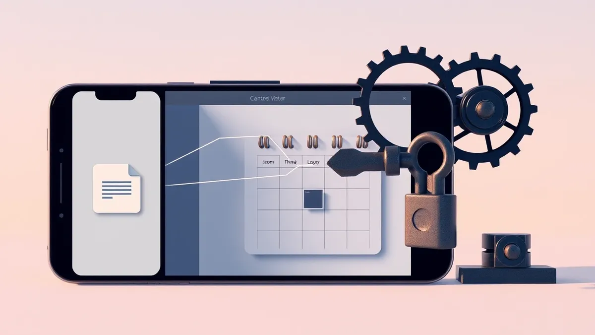 Illustration: A smartphone screen displays a generic document icon that emits a digital stream flowing into a computer window.