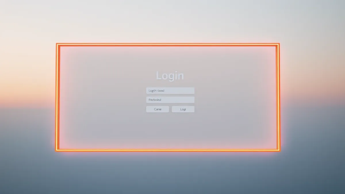 Illustration: A stark white software interface panel floats in midair, its login fields and access controls completely dissolved into thin, translucent mist.