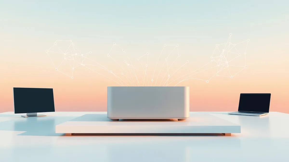 Illustration: A sleek, modern edge server node sits on a clean white surface, its metallic casing reflecting soft ambient light.