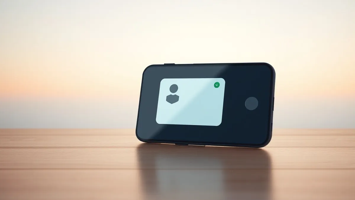 Illustration: A generic black smartphone rests on a clean wooden surface.