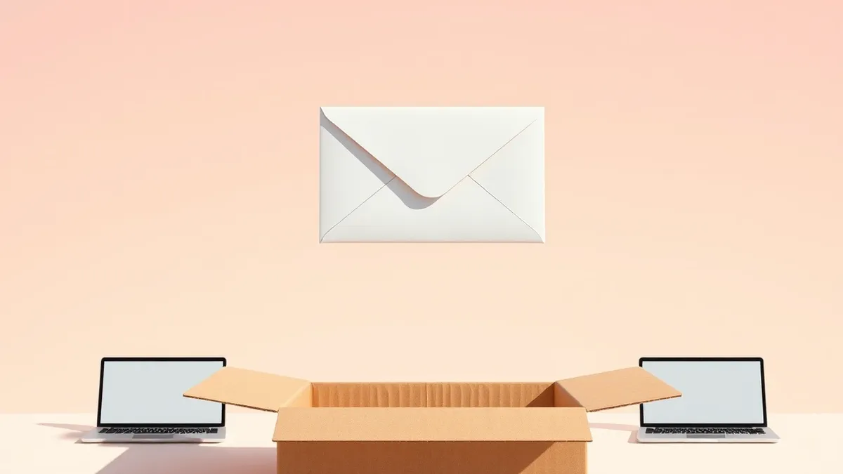 Illustration: A blank white envelope floats above an open cardboard box, suggesting an unrestricted file upload.