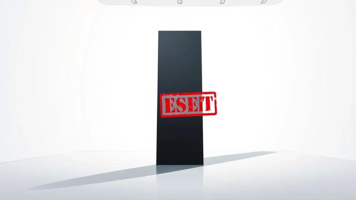 Illustration: A sleek black monolith stands in a sterile white room, its smooth surface reflecting harsh overhead lights.
