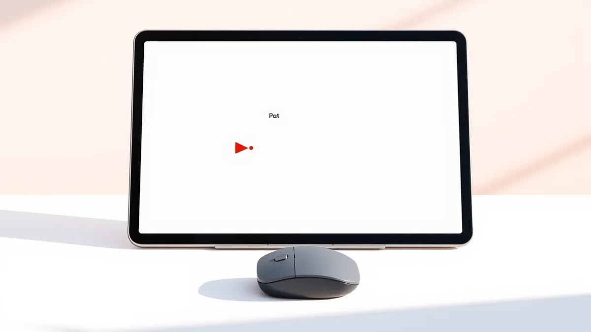 Illustration: A sleek tablet displays a blank digital calendar interface with a single highlighted event block.
