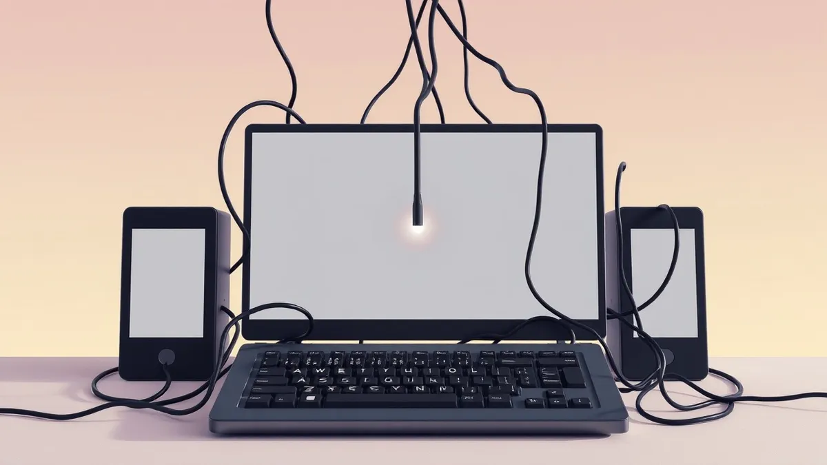Illustration: A single glowing cursor hovers over a blank code editor window.