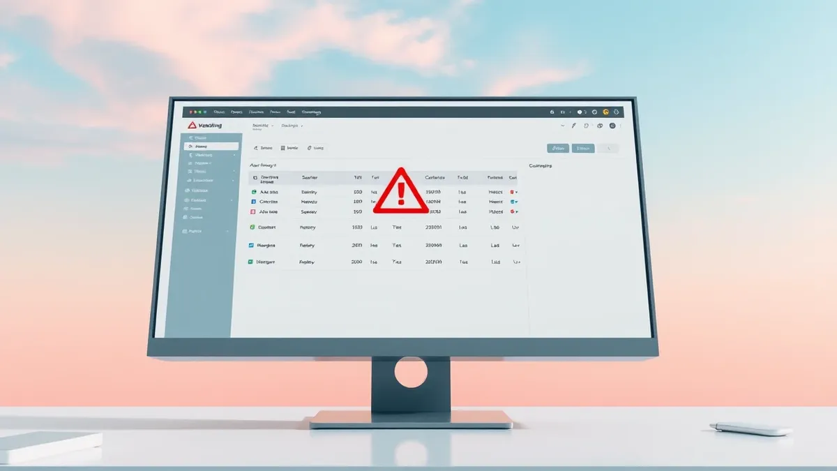 Illustration: A generic web hosting control panel interface sits on a blank monitor screen.