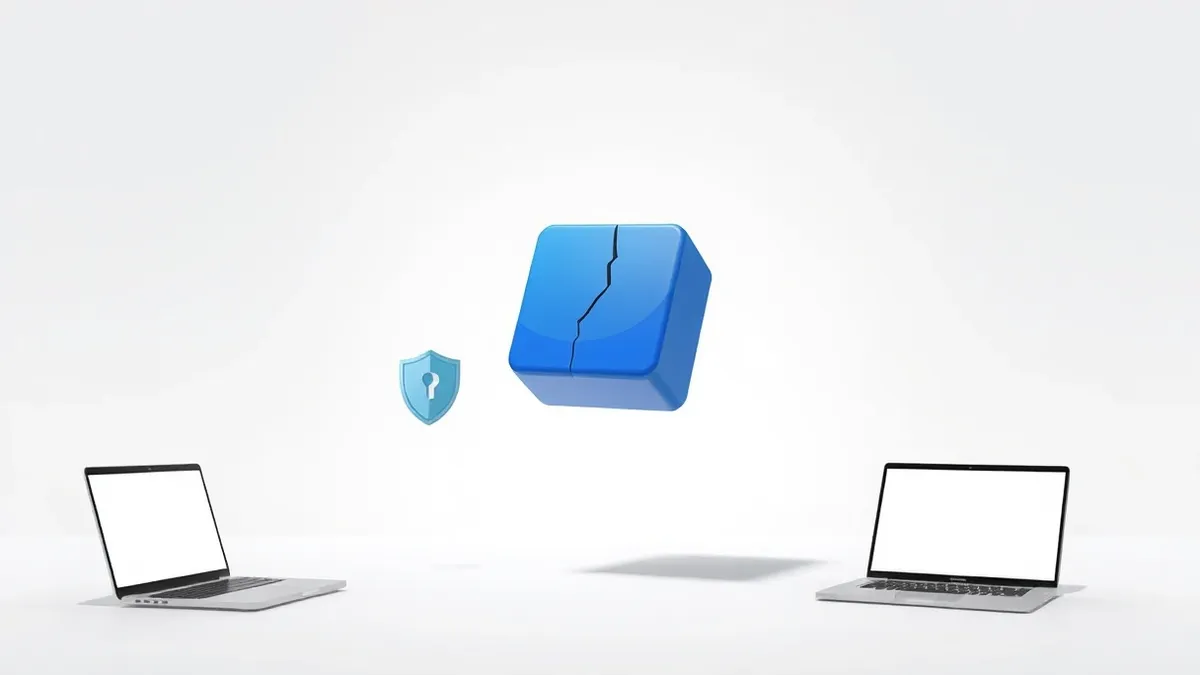 Illustration: A sleek, generic software package icon floats against a clean white background.