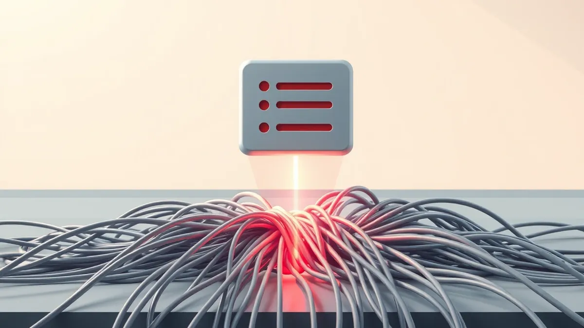 Illustration: A sleek, minimalist code repository icon floats above a high-speed digital scanner.