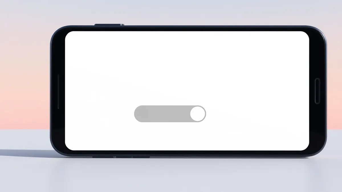 Illustration: A smartphone displays a blank interface with a prominent greyed out button.