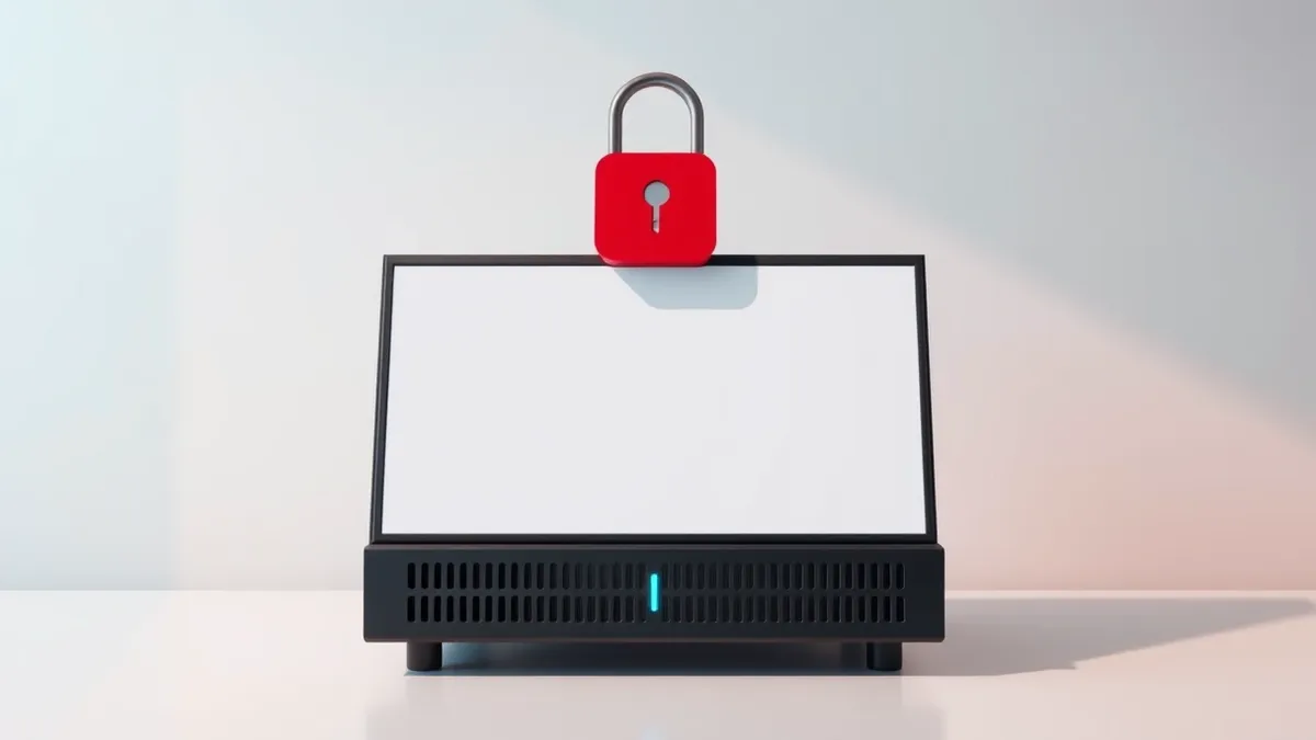 Illustration: A sleek server appliance sits on a clean desk.
