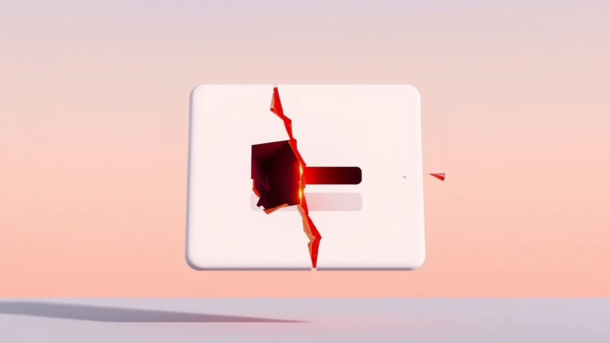 Illustration: A sleek white login interface floats in mid-air, its entry fields blurred.
