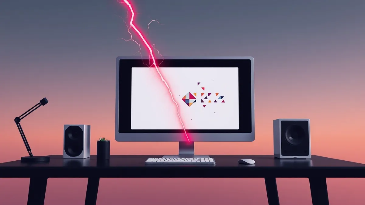 Illustration: A sleek white server management console sits on a dark desk.