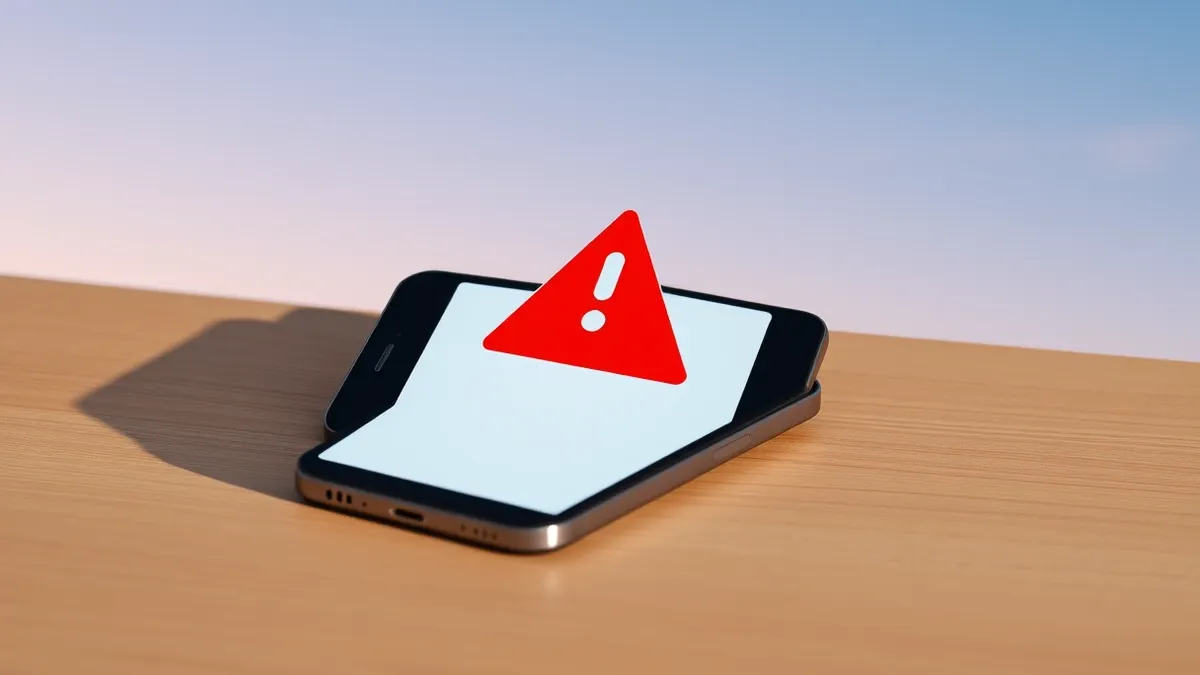 Illustration: A sleek smartphone rests on a wooden desk, its screen displaying a web browser with a blank, generic webpage.