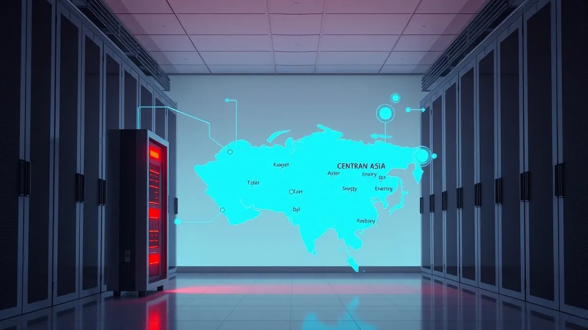 Illustration: A generic server room with a single illuminated rack unit showing a red warning light.