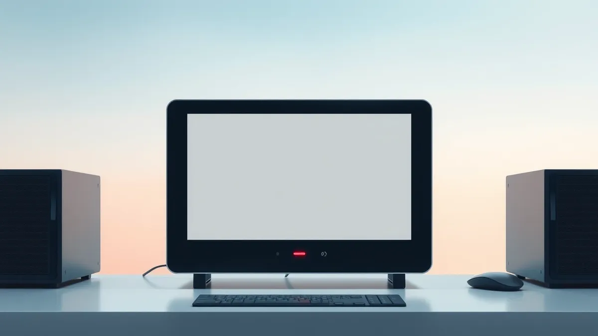 Illustration: A sleek security firewall appliance sits on a clean desk.