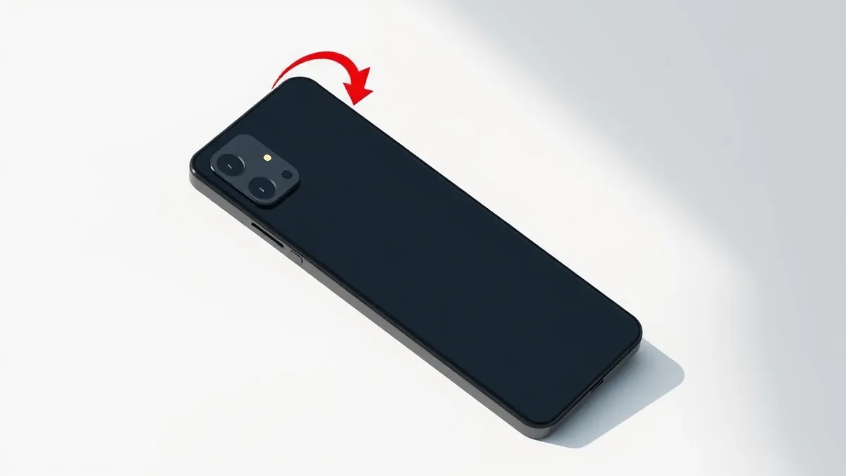 Illustration: A sleek black smartphone rests on a clean white surface, angled slightly to reveal its camera array.