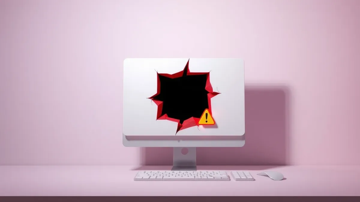 Illustration: A small, white software utility window floats on a blank desktop background.