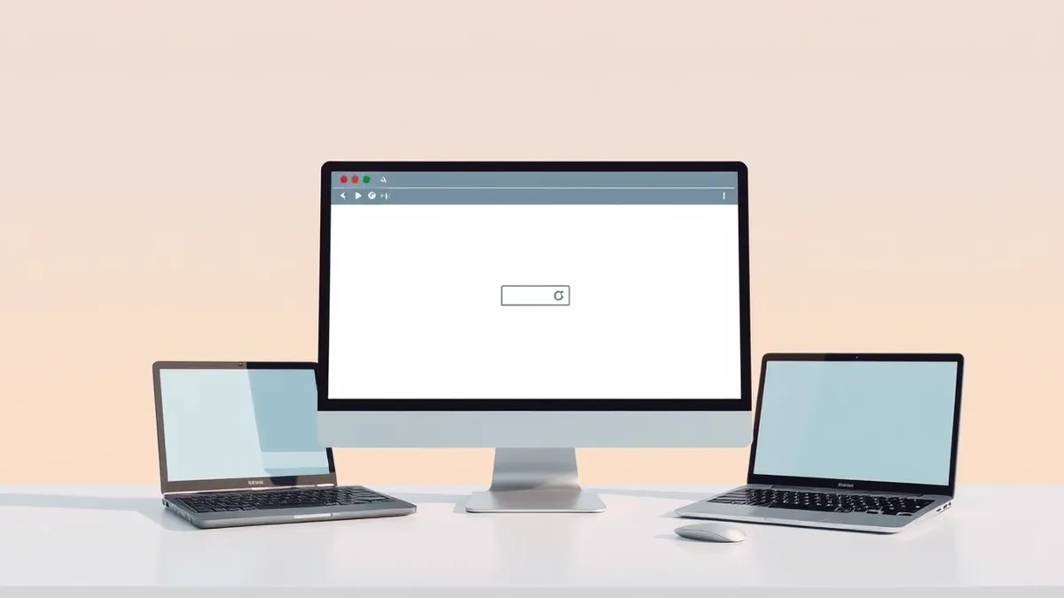 Illustration: A computer monitor displays a blank web browser window with a single empty checkbox centered on a white background.