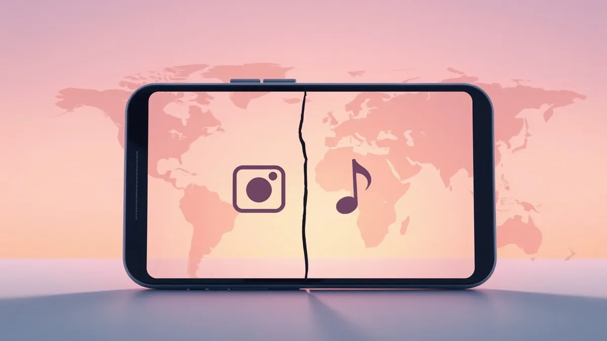 Illustration: A smartphone screen displays two distinct application icons standing back-to-back, separated by a jagged digital barrier.