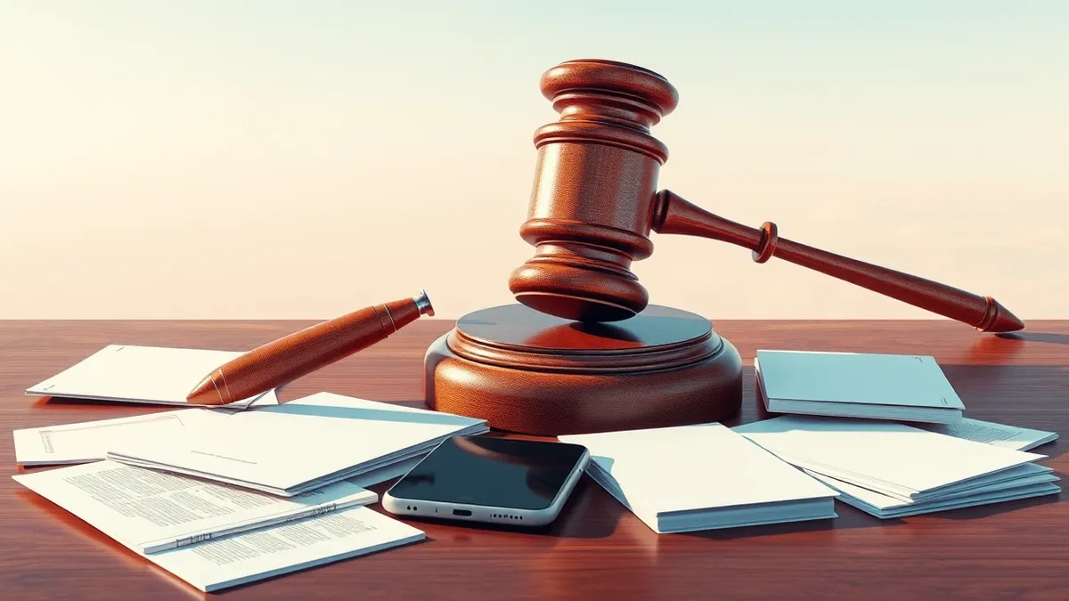 Illustration: A heavy wooden gavel rests on a polished bench, its sound dampening a tense courtroom atmosphere.
