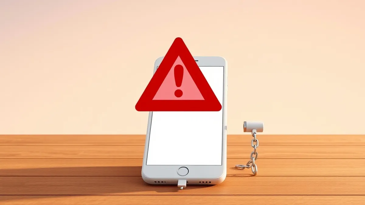 Illustration: A sleek white smartphone sits on a wooden table, displaying a web browser window with a blank page.