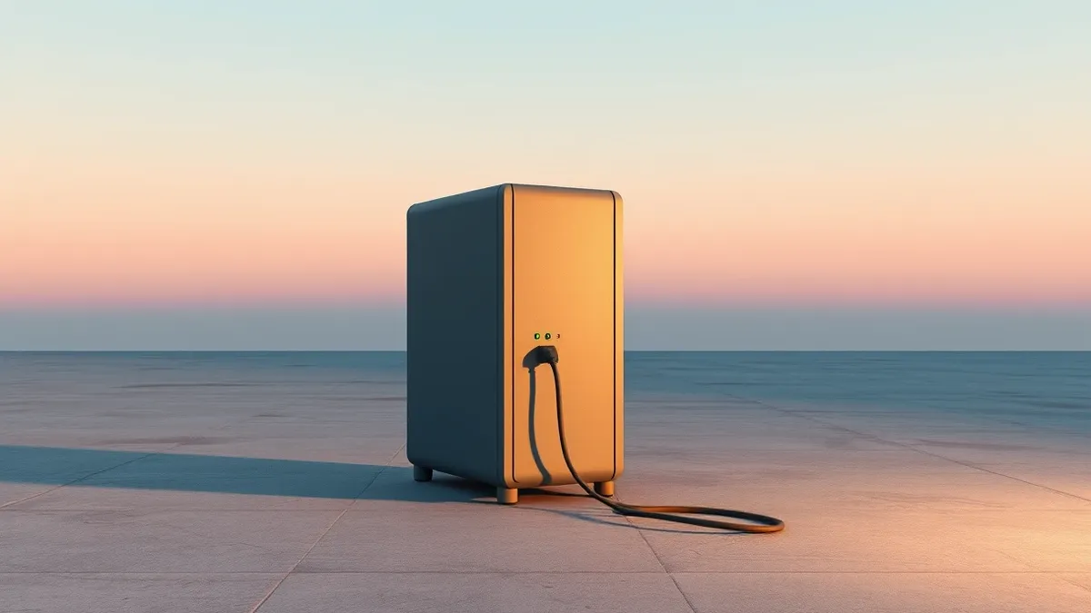 Illustration: A single gray server tower sits alone on a concrete floor.