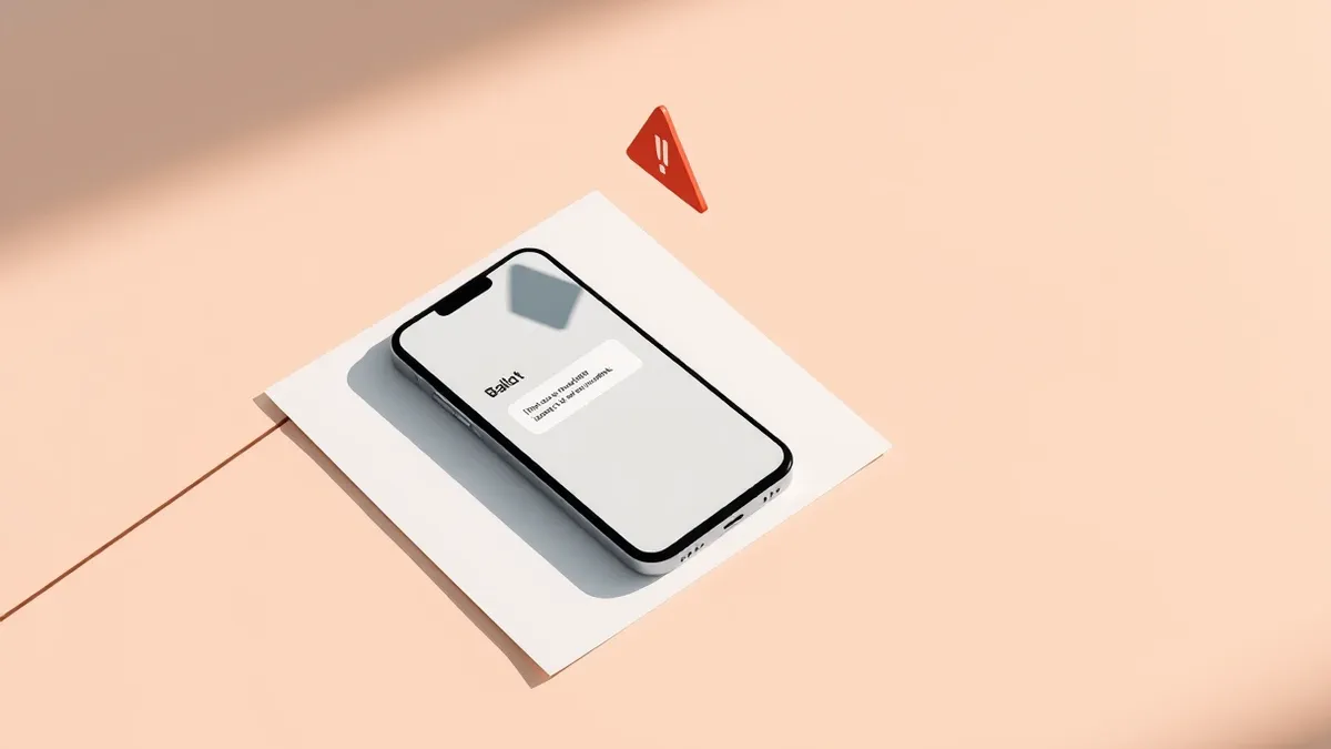 Illustration: A smartphone rests on a wooden table beside a paper ballot.