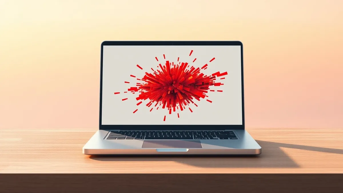Illustration: A sleek silver laptop rests on a wooden desk, its metal casing polished and pristine.