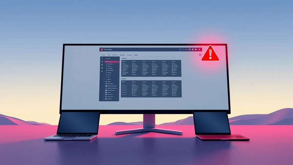Illustration: A sleek virtualization control panel interface sits open on a desktop monitor, displaying a dashboard of server management tiles.
