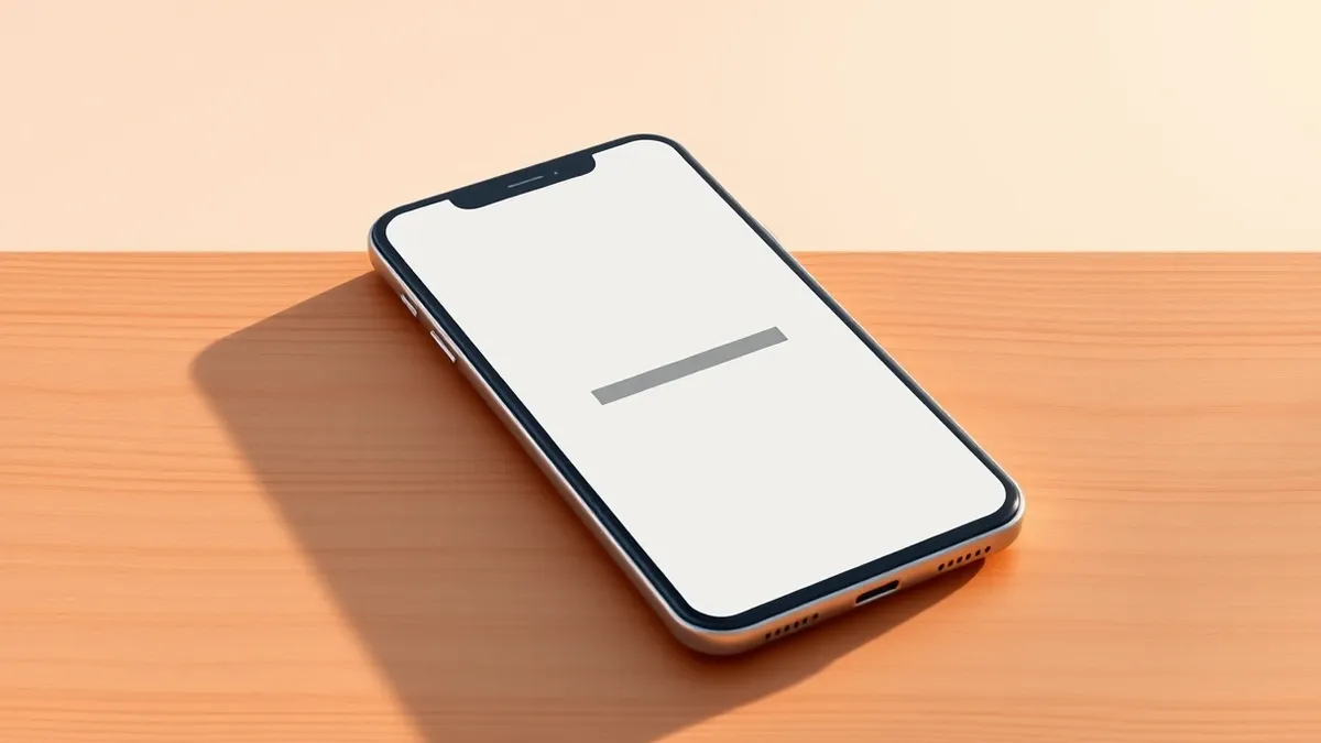 Illustration: A sleek smartphone rests on a smooth wooden table.