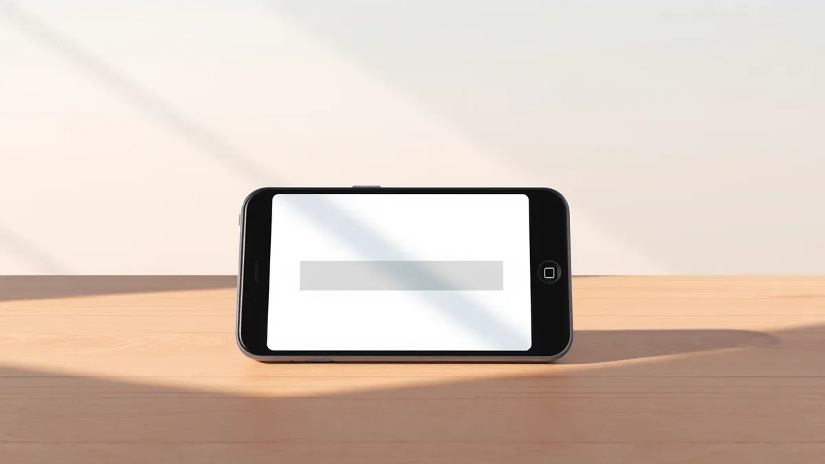 Illustration: A smartphone rests on a wooden table, its screen displaying a simplified contact card with a blurred phone number field highlighted.