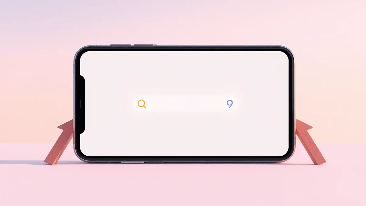 Illustration: A smartphone displays a blank search interface with a glowing, abstract knowledge card.