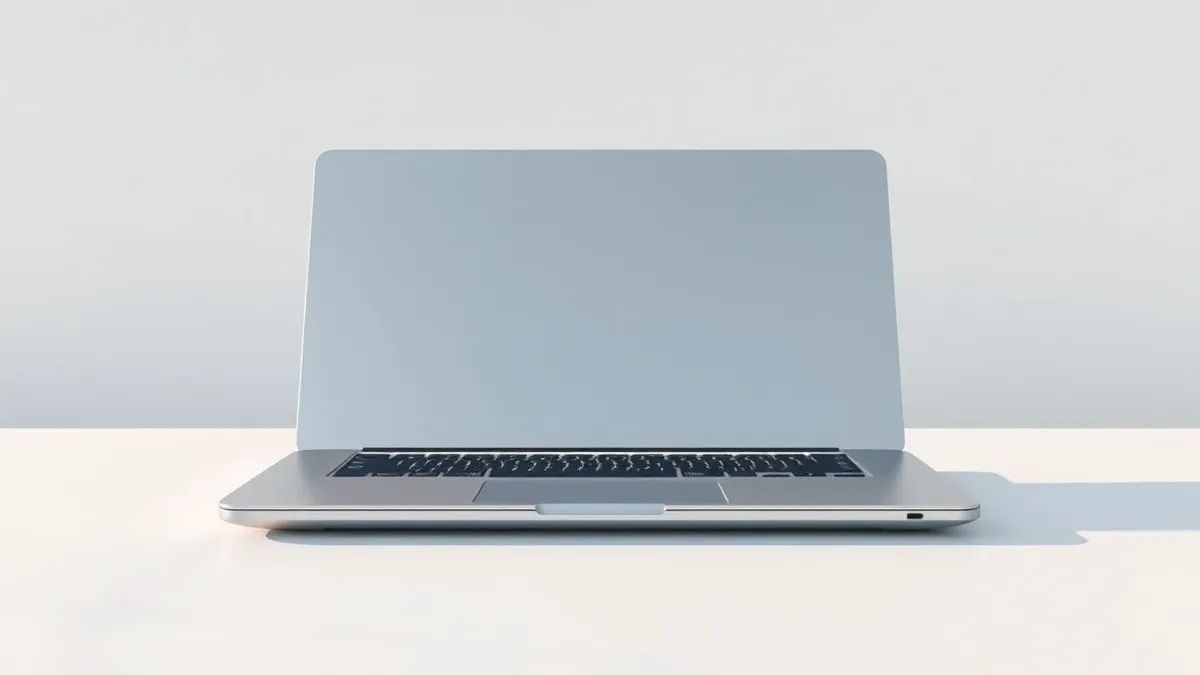 Illustration: A closed silver laptop sits on a clean white desk.