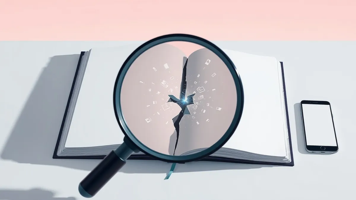 Illustration: A sleek, modern notebook lies open on a clean desk.