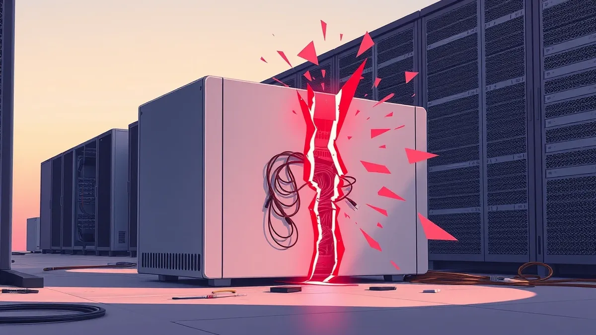 Illustration: A sleek, silver application delivery appliance sits on a cluttered server room floor.