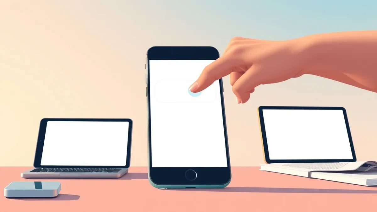Illustration: A smartphone rests on a desk with a blank notification bubble on its screen.