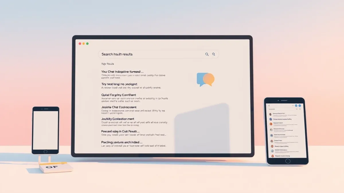 Illustration: A web browser window displays a search results page with several listed links.