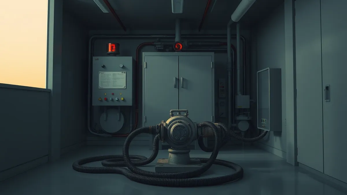 Illustration: A red warning siren blinks atop a gray industrial control panel.