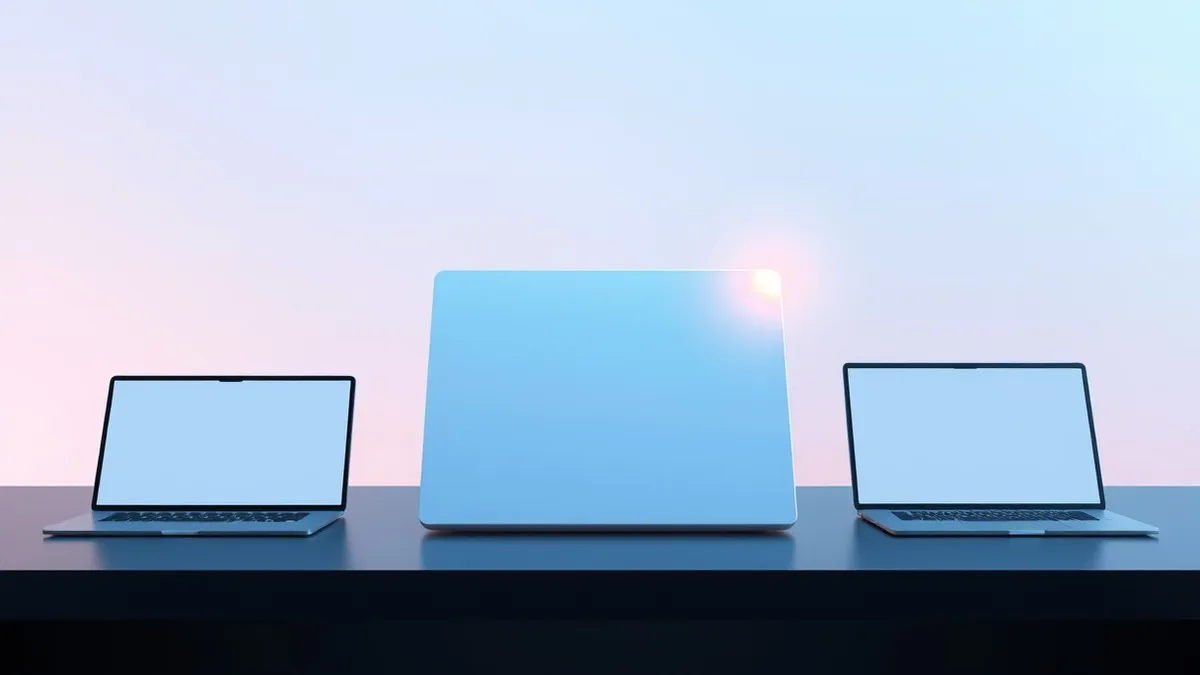 Illustration: A sleek white rectangular chip sits on a dark surface.