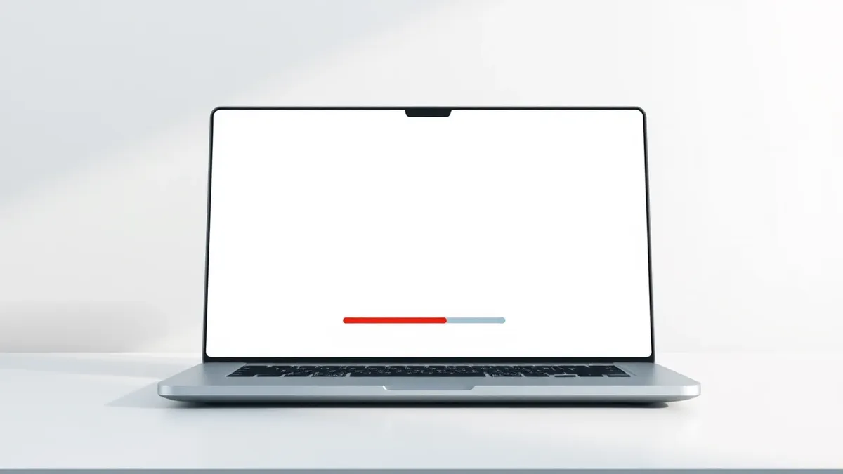 Illustration: A sleek silver laptop sits on a clean white desk.